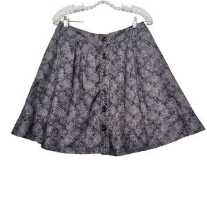 NWT Anthropologie‎ Fei A-Line Skirt Gray Turquoise Dots Size 6